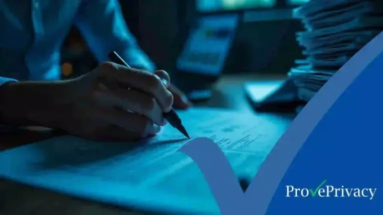 A compliance officer manually redacting paperwork by hand, illustrating why organisations need DSAR management software instead of relying on slow, error-prone manual processes.