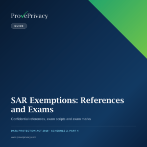 DSAR Exemptions References and Exams