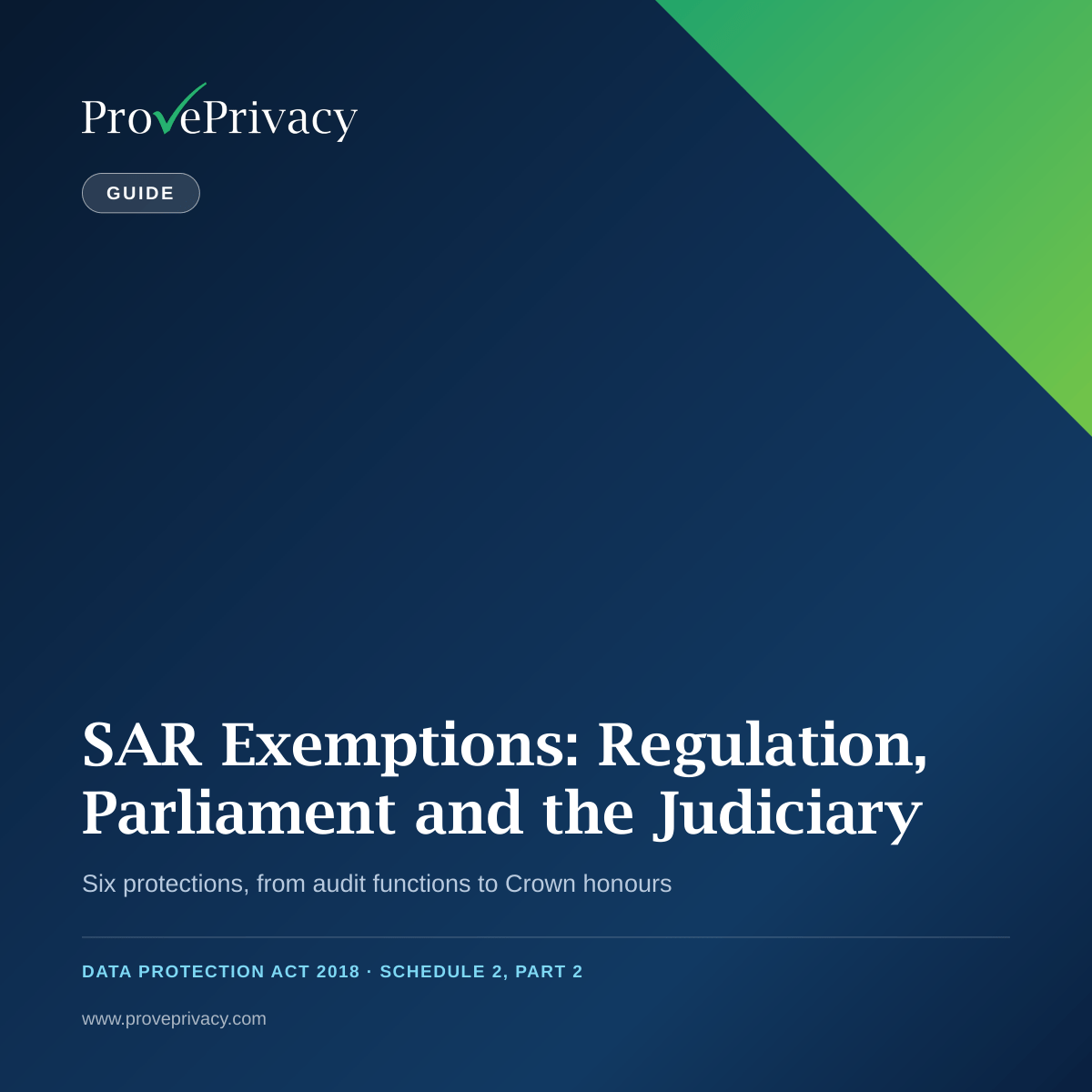 Guides | ProvePrivacy SAR Exemptions 05 Regulation Parliament Judiciary Thumbnail
