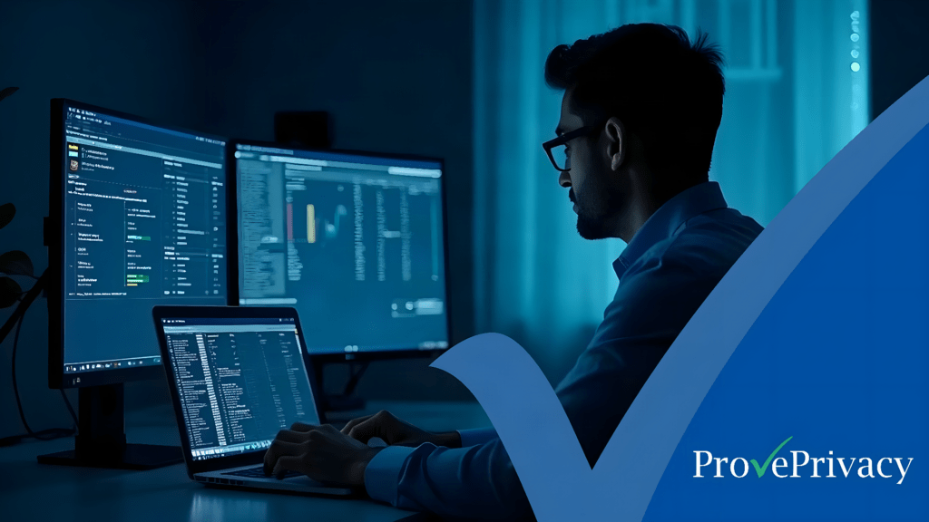 A data protection officer reviewing the best GDPR compliance software options on a laptop dashboard