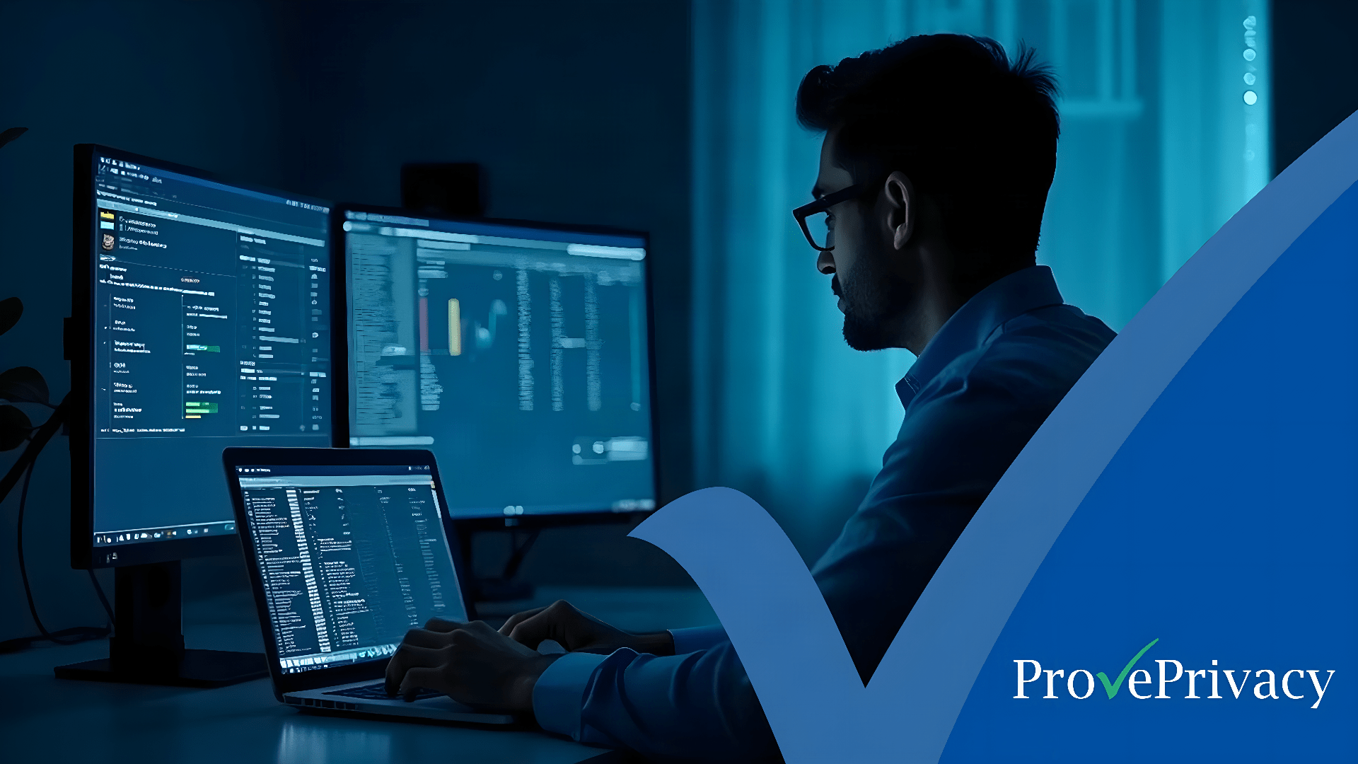Blog Posts | ProvePrivacy A data protection officer reviewing the best GDPR compliance software options on a laptop dashboard